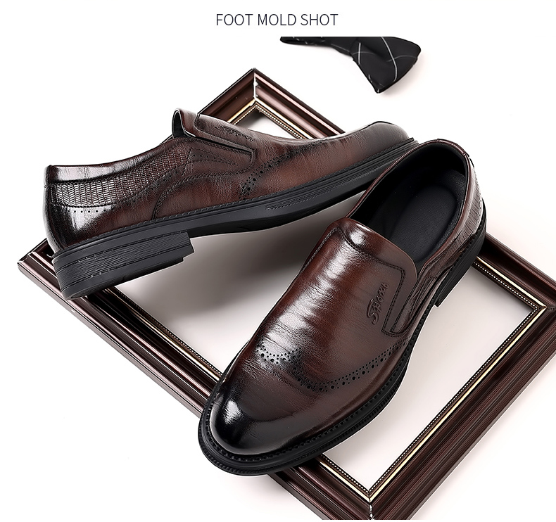Giày Tây Lười Không Dây Loafer Classic Brogue
