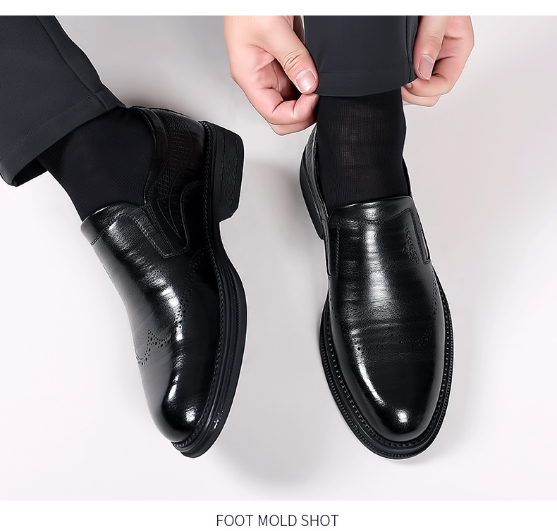 Giày Tây Lười Không Dây Loafer Classic Brogue