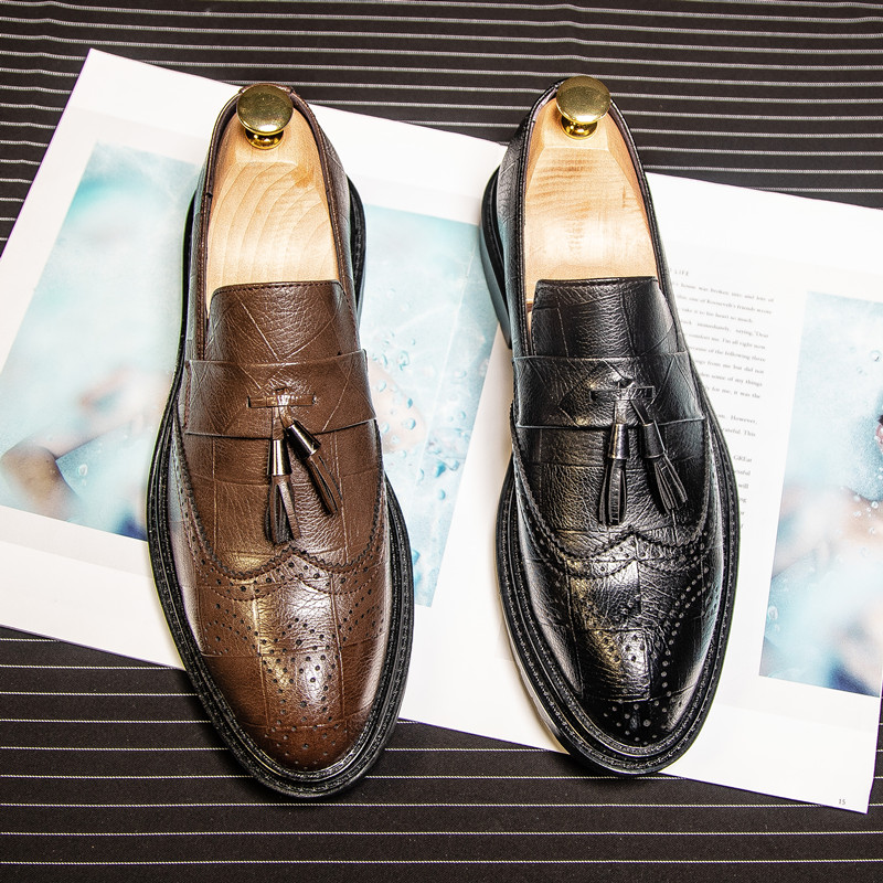 Giày Tây Chú Rể Loafer Brogue Tassel
