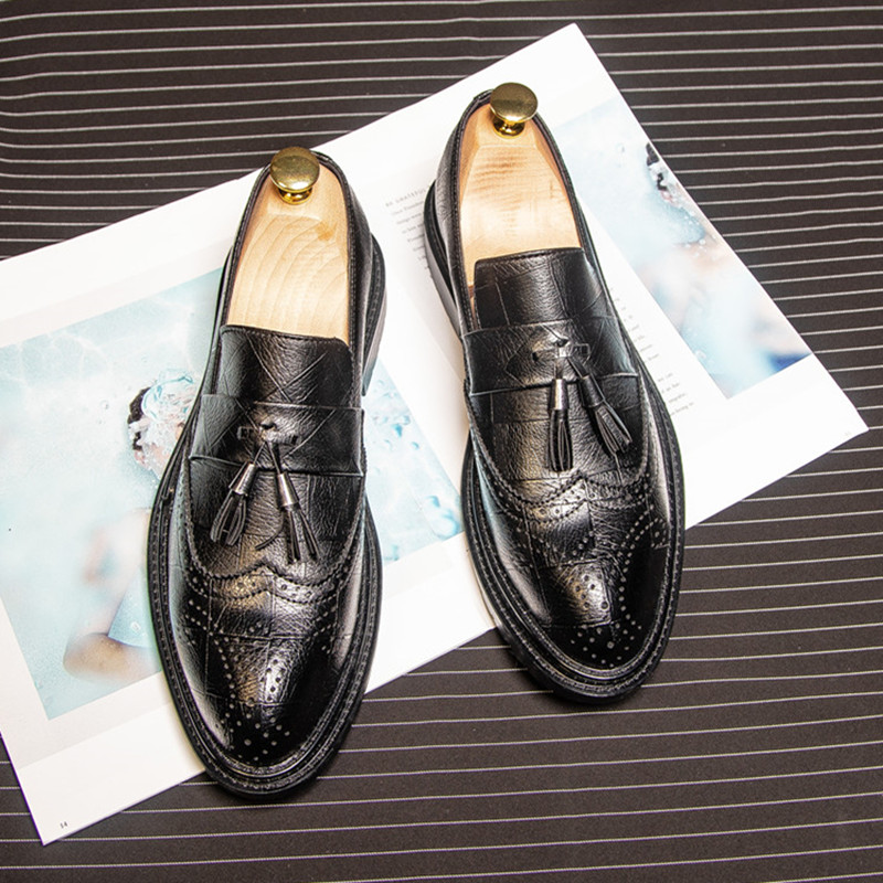 Giày Tây Chú Rể Loafer Brogue Tassel