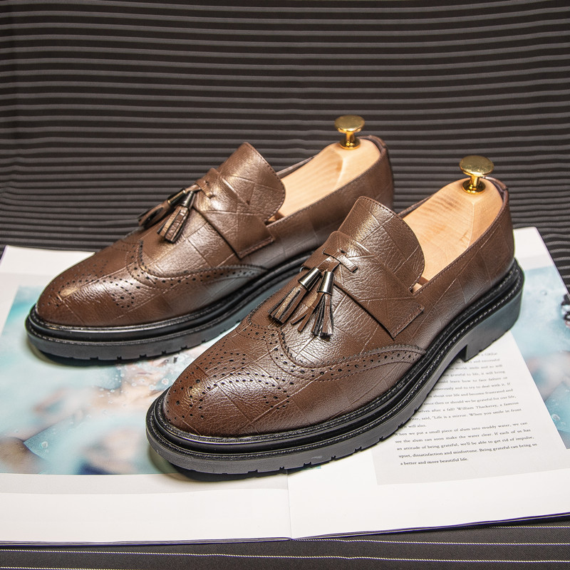 Giày Tây Chú Rể Loafer Brogue Tassel