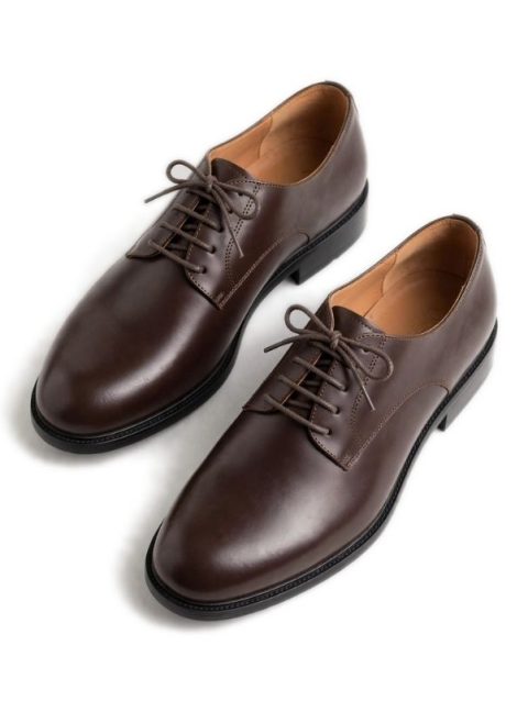 Giày Derby Brother 10Y nam da bò màu nâu trầm, thiết kế buộc dây